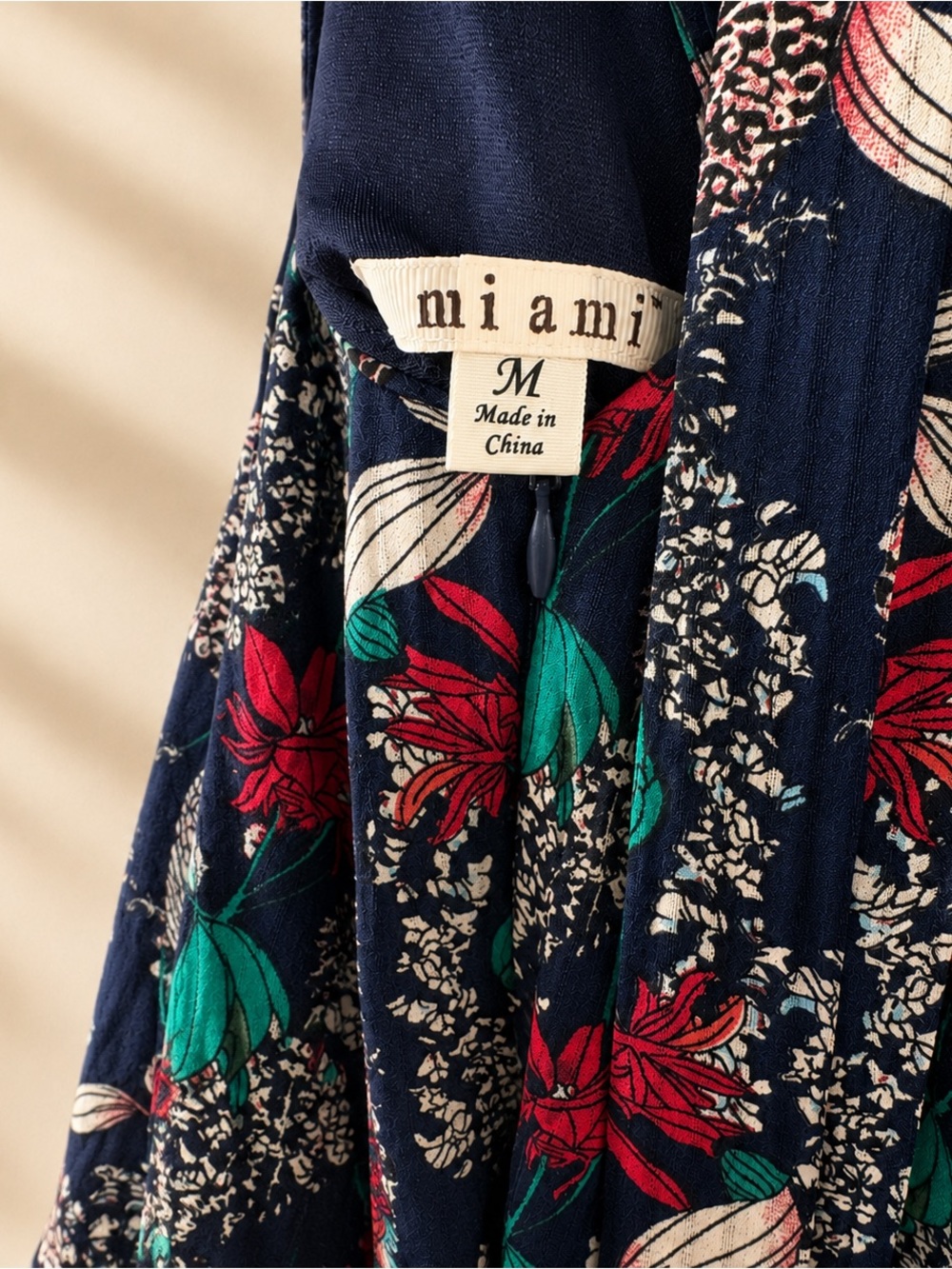 Miami Navy Floral Halter Maxi Dress | Size Medium - Picture 3 of 3